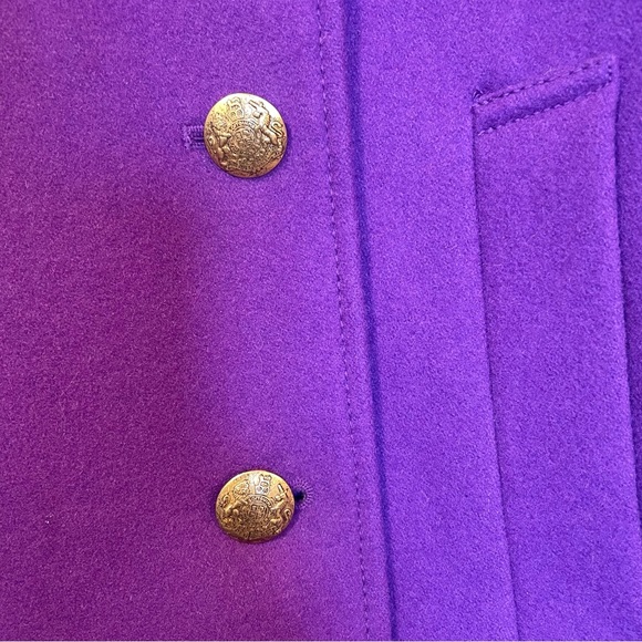 Purple JCrew Double Breasted Wool Coat - Picture 4 of 7